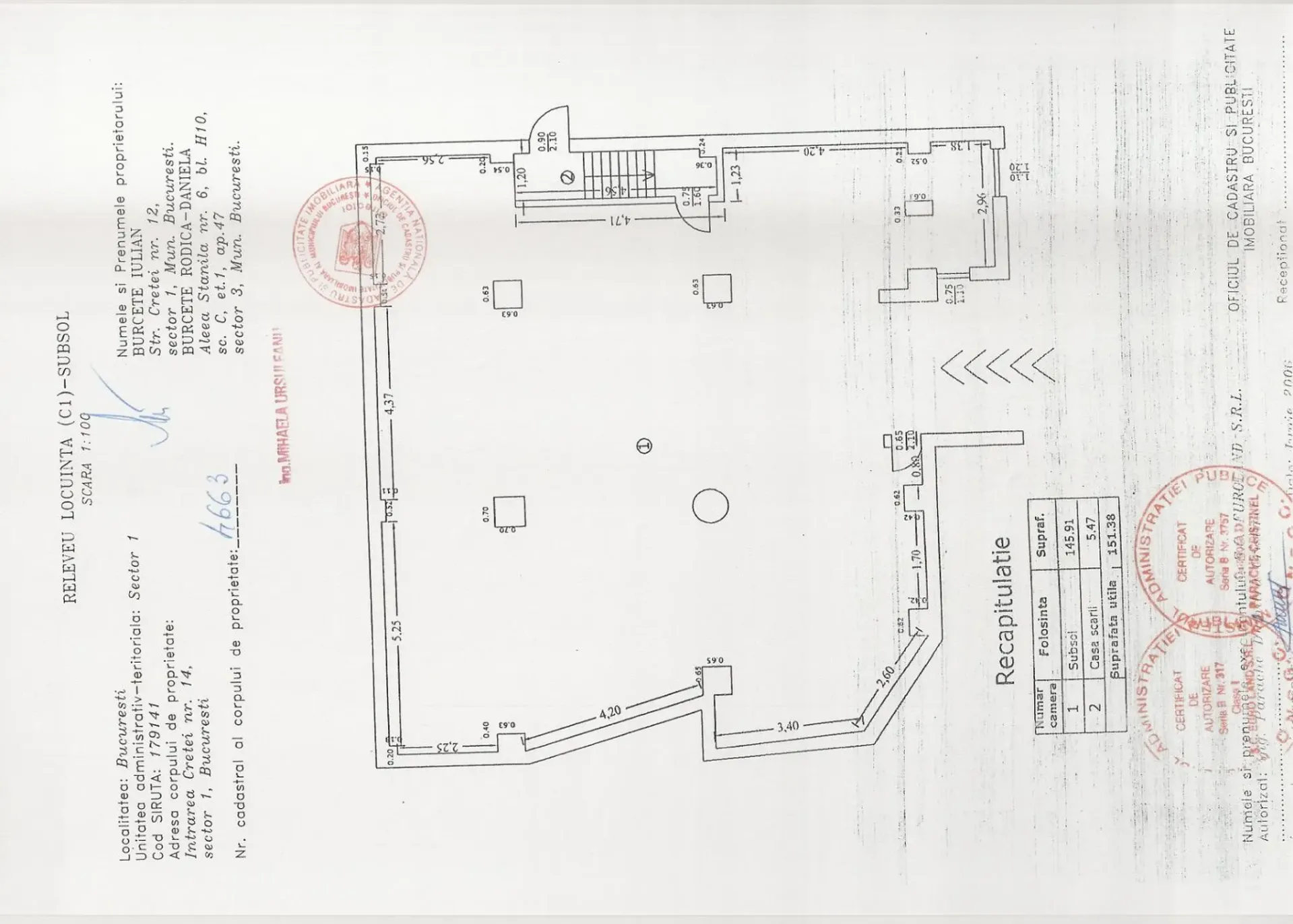 Cretei 14 - plan subsol.webp